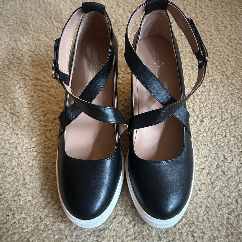 Paolo Black and White Platform Women's Shoes